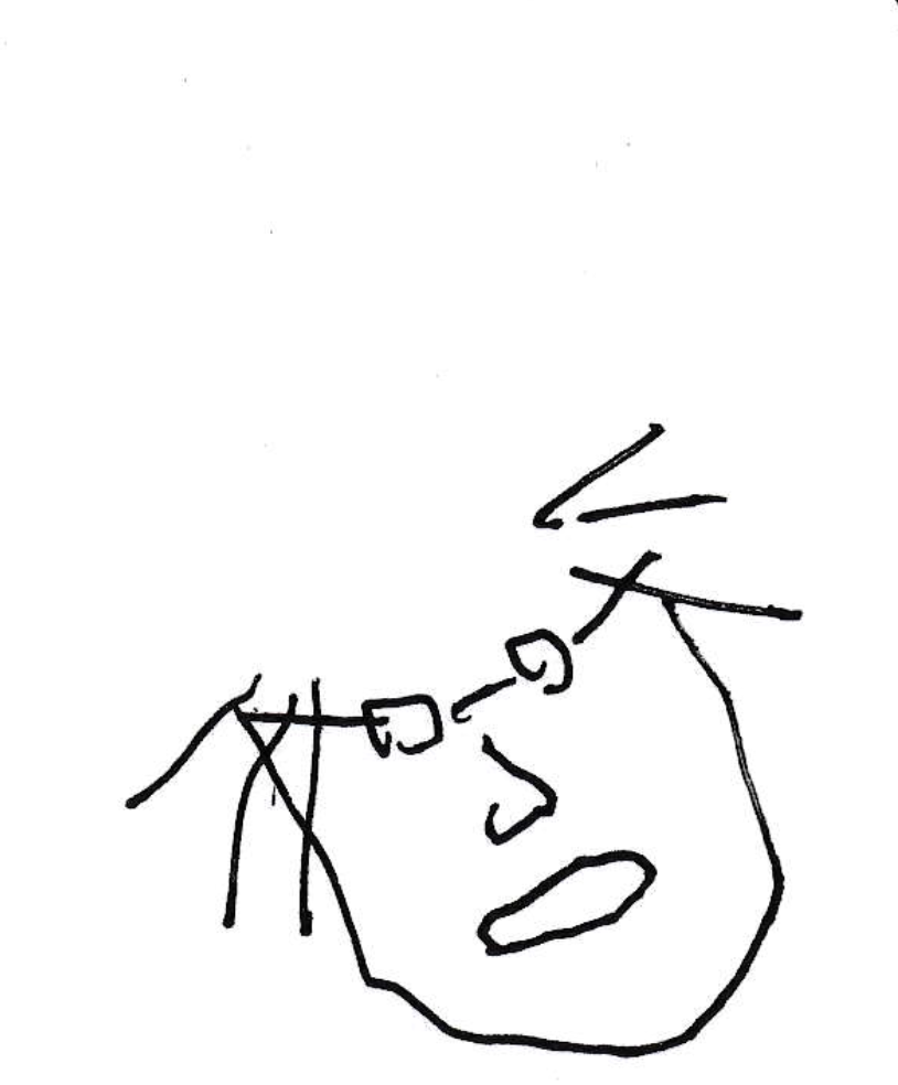 open minded exploding head with pen